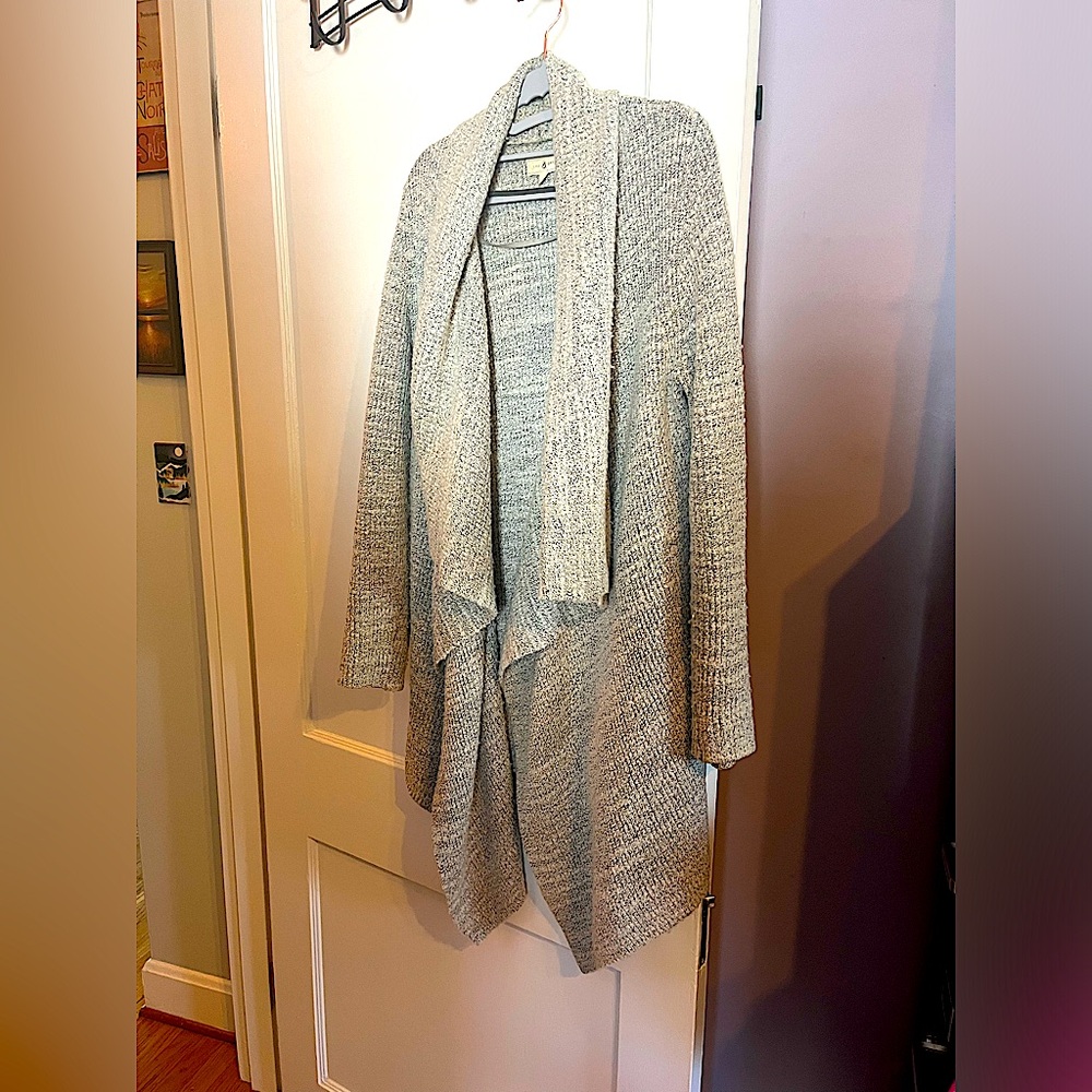 Women’s cowl neck boucle cardigan, size M, by Lou & Grey